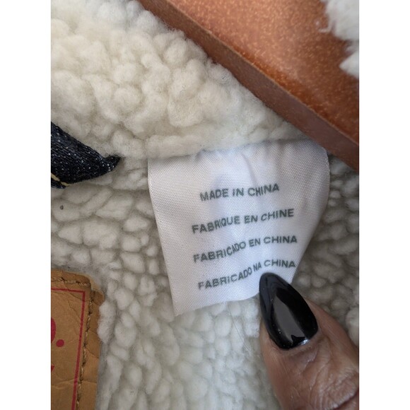 Levi’s Sherpa Trucker Jacket Mens Sz M Blue Denim  Vintage Y2K Style Workwear - Picture 8 of 15